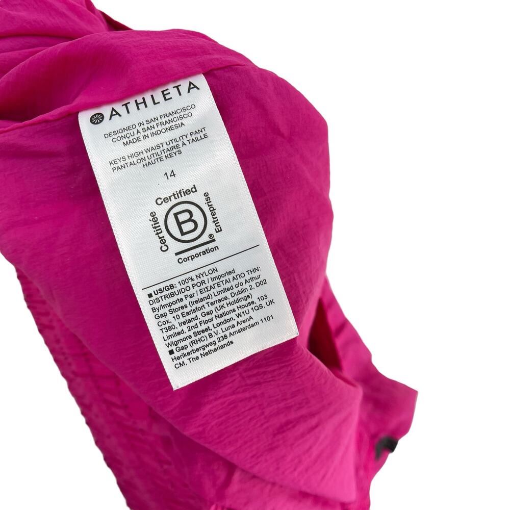 Athleta x Alicia Keys High Waist Utility Pants Pink Fuschia 14 - Picture 8 of 10